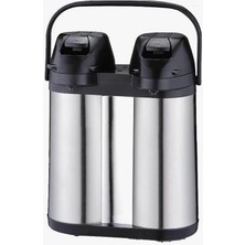 1240XL Ikili Çelik Termos Çiftli 1.9 + 1.9 Lt Çay Su Termosu