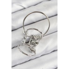 Skygo Pirinç Halkalı Model Gümüş Renk Kıkırdak Küpe - TJ-BKP11059