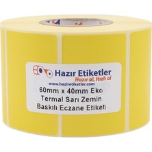 Etiketler , Hazır Al Hızlı Al Ilaç Tarif Etiketi Eko Termal 60MM x 40MM Ruloda 1000 Adet 40MM Kuka Çapında, Ilaç Reçete