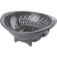 Pearl Shop Plastik Akıllı Ortadan Açılır Pembe Pratik Süzgeç (Siyah)