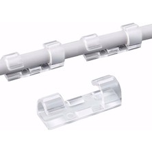 20LI Şeffaf Kablo Sabitleyici Düzenleyici Klips Duvar Fayans Cam Yapışkanlı Kablo Tutucu