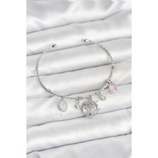 Skygo Hayat Ağacı Charmlı Gümüş Renk Pirinç Kadın Bileklik - TJ-BB8038