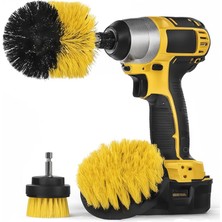 Pearl Shop Matkap Ucu Temizleme Fırça Seti 3'lü Çok Amaçlı Temizlik Fırça Seti Matkap Ucuna Takılan Sert Kıllı Fırçalar Banyo Fayans Küvet Lavabo Halı ve Araba Temizliği Için