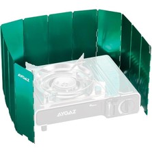 Pearl Shop Katlanabilir Rüzgar Koruması, Kamp Malzemeleri, Kamp Ocağı Rüzgarlık, 30 Cm, 12 Alüminyum Plaka, Taşınabilir, Saklama Çantası Dahil, Yeşil