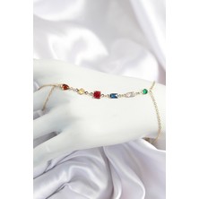 Dktt Pirinç Renkli Zirkon Taşlı Y Model Gold Renk Kadın Şahmeran - TJ-SN684