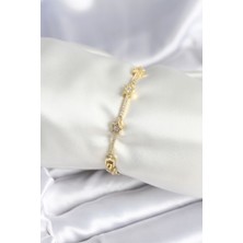 Pirinç Gold Renk Halley Yıldız Model Kadın Bileklik - TJ-BB7984
