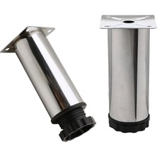 Pearl Shop 4 Adet Metal Ayarlanabilir 12 cm Krom Destek Ayağı Mobilya Kanepe Baza Koltuk Dolap Sehpa Tv Ünitesi Yükseltici Ayak