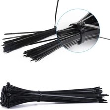 Pearl Shop 4,8X200 Siyah 20CM Kablo Bağı Plastik Cırt Kelepçe TOPLAYICI-100 Adet