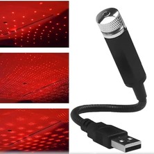 Kırmızı Ayak Altı Tavan Star LED Araç Içi Atmosfer Ambians Işık Oto Araba Iç Tavan Yıldız Ayarlanır USB Lamba