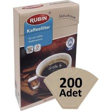 Kahve Filtresi 4 Numara Büyük Boy Naturel Kağıt 200 Adet