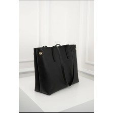 Özüm Takı Kadın Büyük Boy Omuz Kol Çantası Siyah