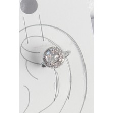 Dktt Pirinç Gümüş Renk Zirkon Taşlı Kadın Kıkırdak Model Küpe - TJ-BKP10559