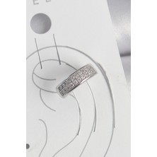 Dktt Pirinç Gümüş Renk Zirkon Taşlı Kıkırdak Model Kadın Küpe - TJ-BKP10552