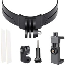 Motosiklet Kask Çene Yapıştırıcılı Telefon ve Aksiyon Kamera Tutucu Full Aparat