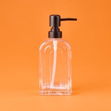 Matmel Cam Sıvı Sabunluk - Şeffaf / Siyah - 20X8 cm