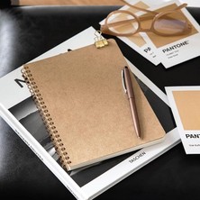 Kraft Karton Kapak 70 Yaprak 110 Gram Noktalı Not Defteri