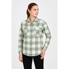 Uzun Kollu Oduncu Gömlek - Su Yeşili