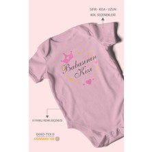 Morivo Kids Babasının Kızı Baskılı Bebek Zıbını – Çıtçıtlı Body 8 Renk | %100 Pamuk Kısa Kol