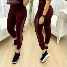 Arben Boutique Kadın Yüksek Bel File Detaylı Dar Kesim Viskon Iki Iplik Pantolon