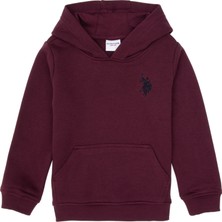U.S. Polo Assn. Erkek Çocuk Bordo Basic Kapüşonlu Sweatshirt 50313980-VR177
