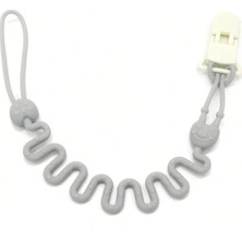 The Cloudish Shop Silikon Emzik Askısı Emzik Tutucu (Asılabilir, Klipsli) Gri Tırtıl