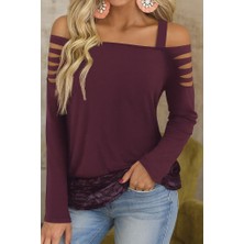 Aisha Elbise Kadın Uzun Lazer Kesik Detaylı Askılı Viskon Iki Iplik Bluz