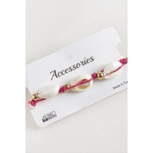 Bijuteri Net Deniz Kabuğu Makrome Ip Bileklik