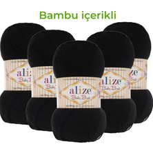 Alize Baby Best Bebek Örgü Iplği/bambu Içerikli Bebe Iplik/el Örgü Ipi/60 Siyah