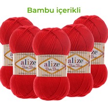 Alize Baby Best Bebek Örgü Iplği/bambu Içerikli Bebe Iplik/el Örgü Ipi/56 Kırmızı