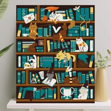 Doganline Store Harry Cat Model Hobi Sanat Sayılarla Boyama Tuval Seti Fırça Boya Dahil 40x50 cm