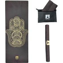 Katlanabilir Hafif 1mm Seyahat Yoga Matı Taşıma Çantası ile Kaymaz Süet Egzersiz Matı Gri Kahve