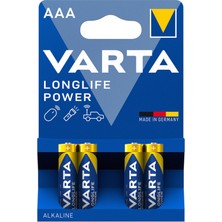 Varta Longlife Power Aaa Ince Kalem Pil 4'lü Paket (Alkalin)
