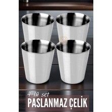 Butik Turk Çelik Bardak Seti 4 Adet Fazio Giacinto Design