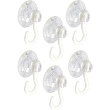Vantuz Öpücük 4 cm 6 Adet Büyük Kancalı Cam Vantuzu Pvc Vantuz Mutfak Banyo Pencere ve Kapı Camı Vantuzu