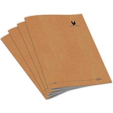 Journal 4’lü Kareli Tel Dikişli Defter Seti – Kraft Kapak, Hafif Holme Kağıt, A5 – Toplam 384 Sayfa