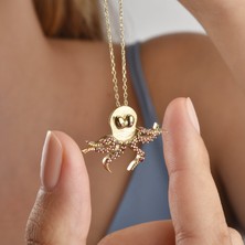 Nox Jewelry 14 Ayar Mikron Altın Kaplama Ahtapot Figürlü Kolye – Kırmızı Taşlı El Yapımı Tasarım - CNS00671