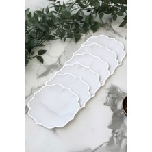 e-bizz store 6 Adet Keten Kumaş Üzeri Nakışlı Kahve Yanı Sunumluk Kokteyl Peçetesi & Bardak Altlığı