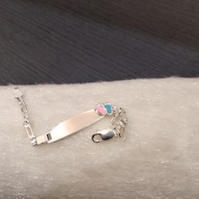 Lumiera Silver 925 Ayar Gümüş Renkli Ayakcık Model Bebek/çocuk Bilekliği -Şık Tasarım- Isim Yazdırılabilir. 13CM -3mm