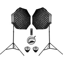 D 60W LED Video Işığı 2'li Kit