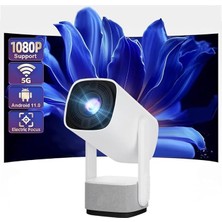 Taşınabilir Projeksiyon Dahili Hoparlör Ps5 ve Xbox Bağlantılı Oyun Sinema Projektör Full Hd 4K Android 1080P/2K/4K Destekli Ev Sinema Ofis Toplantı Fuar Sunum K2