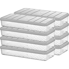 Home - Nora 8'li 1.2 Litre Küçük Boy Ekru Saklama Kabı