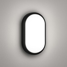 20W IP65 Oval Siyah LED Tavan ve Duvar Lambası | 6500K Beyaz Işık | Su Geçirmez Banyo Bahçe Aydınlatma Armatürü | 2000 Lümen | 270X147X78MM (220V)