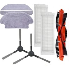 Siyah Mi Robot Vacuum Mop Pro (Model Numarası STYTJ02YM Uyumlu) Vacuum Mop P 7 Li Hepa Filtre,fırça Yenileme Seti