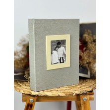 15X21CM 100 Fotoğraf Kapasiteli Lüks Çerçeveli Koton Fotoğraf Albümü Vizon