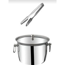 Home Buz Kovası Termoslu Küçük Paslanmaz Termoslu Paslanmaz Çelik Buz Kovası ve Buz Maşası Set 18/10-304 Paslanmaz Çelik Cafe Kafe Restaurant Lokanta Otel Bar 12 * 9