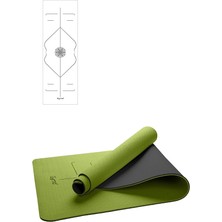 Hizalamalı 6mm Tpe Yoga Matı Pilates Minderi Yeşil