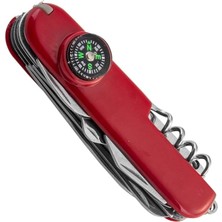 14 Fonksiyonlu Pusulalı Çok Amaçlı Cep Çakısı Kırmızı