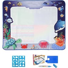 Boyama Halısı, Hayvanlar Temalı,su Ile Boya 10 Dakika Sonra Tertemiz, Renkli Resim Boyama Kitabı Hediyeli, Geometrik Baskı ve Çizim Karoları Hediye, Su Kalemi Içinde Hediye (Deniz Canlıları)