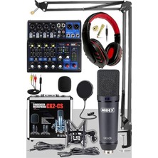 Wizard Paket-3 Cx2 Stüdyo Mikrofon MDX-06FXU Stüdyo Kayıt Mikseri Kulaklık Ekipman Seti