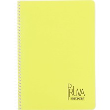 Pruva A4 Pet Spiralli Karton Kapaklı Defter 144 Yaprak - Çizgili - Sarı